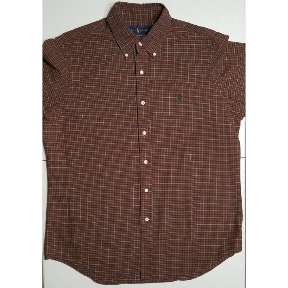 Ralph Lauren Brown Plaid Casual Button Down Shirt